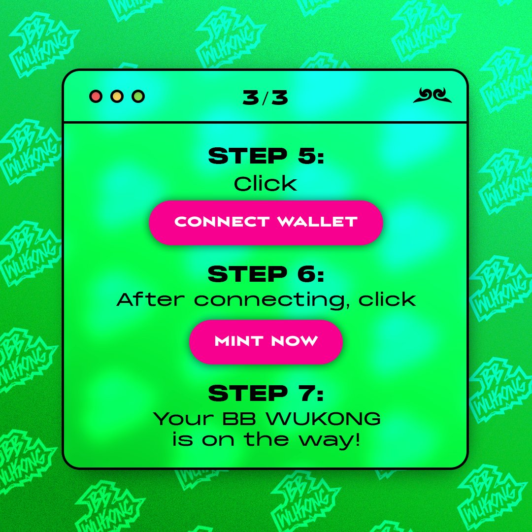 Sweetjamstudios's tweet photo. 🚨𝐖𝐇𝐄𝐑𝐄 𝐀𝐍𝐃 𝐇𝐎𝐖 𝐓𝐎 𝐌𝐈𝐍𝐓 🚨
Mint day is coming and here's some reference for you on minting your BB Wukong!

We are doing an online digital meet-up on our discord where we run through the full process live with @wukong 𝗧𝗢𝗡𝗜𝗚𝗛𝗧 𝗮𝘁 𝟴𝗽𝗺 𝗦𝗚𝗧. 

#NFT https://t.co/WxBdSQ52CJ