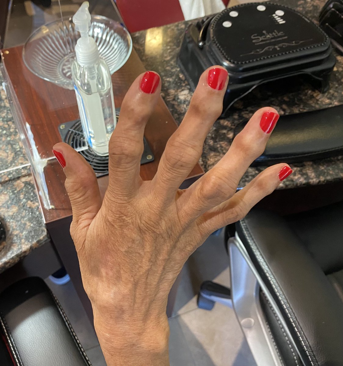 erecasner's tweet photo. I got my #1 girl nails and toes done today and she loved it. Red is her favorite color. #MommaJoyce❤️ https://t.co/7G3MfD0iAQ