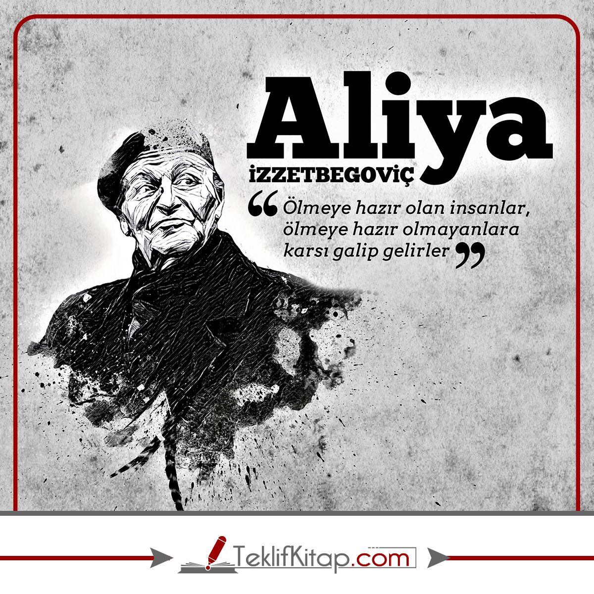 "Ölmeye hazır olan insanlar, ölmeye hazır olmayanlara karşı galip gelirler..."
| Aliya İzzetbegoviç
#teklifkitap
#kitabadairteklif
#yazarsözleri
#yazarlarımız