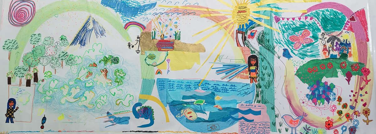 Awesome creative day @bham_childrens collecting a plethora of ideas for our wayfinding project. This piece is based on a treasure map quest and adventures. 
#inspiredbychildren #artforhospitals #treasuremap #adventure #themesforwayfinding #creativity