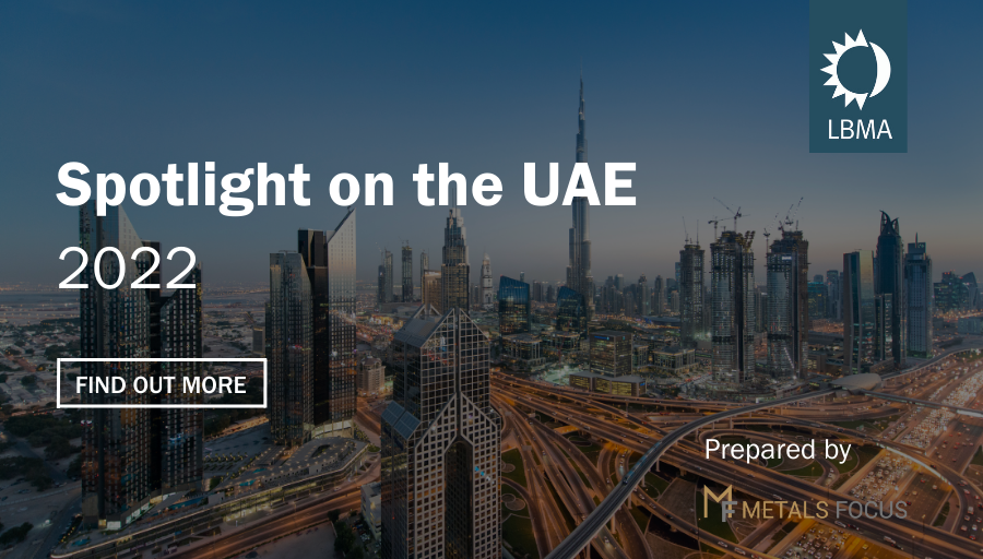 LBMA launches its Spotlight on the UAE report, prepared by @MetalsFocus, which explores how the Emirates has increasingly focused on #legislation to improve its #governance across the #gold market. Read the full report now - bit.ly/3vEbYVC #preciousmetals