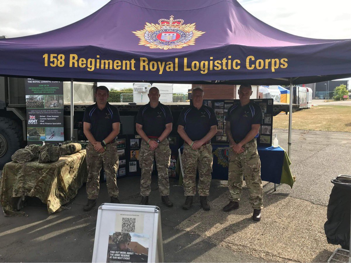 158 Regt RLC are part of the Military Village at the <a href="/MotoGP/">MotoGP™🏁</a> <a href="/SilverstoneUK/">Silverstone</a> this week. If you’re lucky enough to have a ticket pop along and say hello to the team! #reservedformore <a href="/7thRats/">The Desert Rats - 7th Light Mechanised Brigade</a> <a href="/102LOGX/">102LOGX</a> <a href="/east_mids_rfca/">East Midlands Reserve Forces & Cadets Association</a> <a href="/EastAngliaRFCA/">East Anglia RFCA</a>