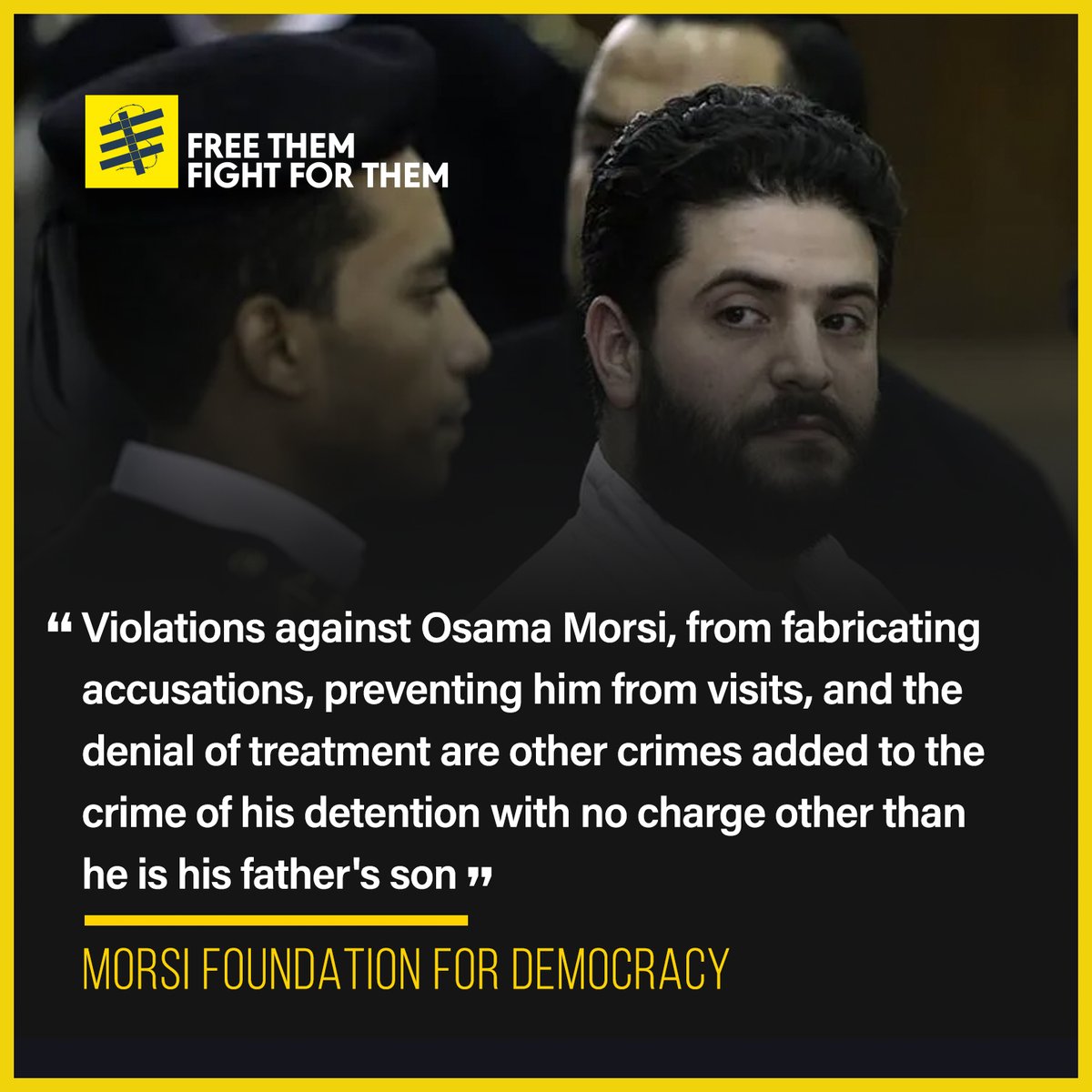 FreeThemAll_'s tweet photo. Lawyer Osama Morsi is serving a sentence of 10 years imprisonment, 6 of whom have been in solitary confinement and four others remain before him. The charge is that he is a lawyer.

#Egypt  #HumanRights 
#FreeThemAll https://t.co/jHGbP1tXJc