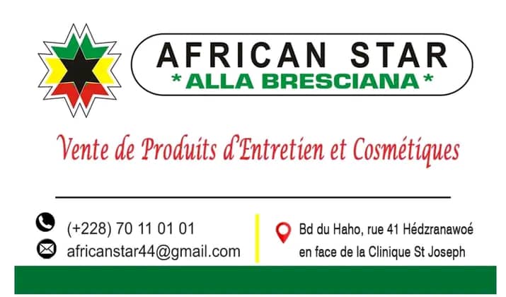 EcommerceTg's tweet photo. AFRICAN STAR
Boutique spécialisée dans la vente de produits d'entretien et cosmétiques.
Siège : Bd du Haho, rue 41 Hédzranawoé en face de la Clinque St Joseph | + 228 70 11 01 01 | africanstar44@gmail.com
#EcommerceWeekInTogo #TogoPride #madeintogo #Togo #228Events #AFRICANSTAR https://t.co/xFoSD9tKHU