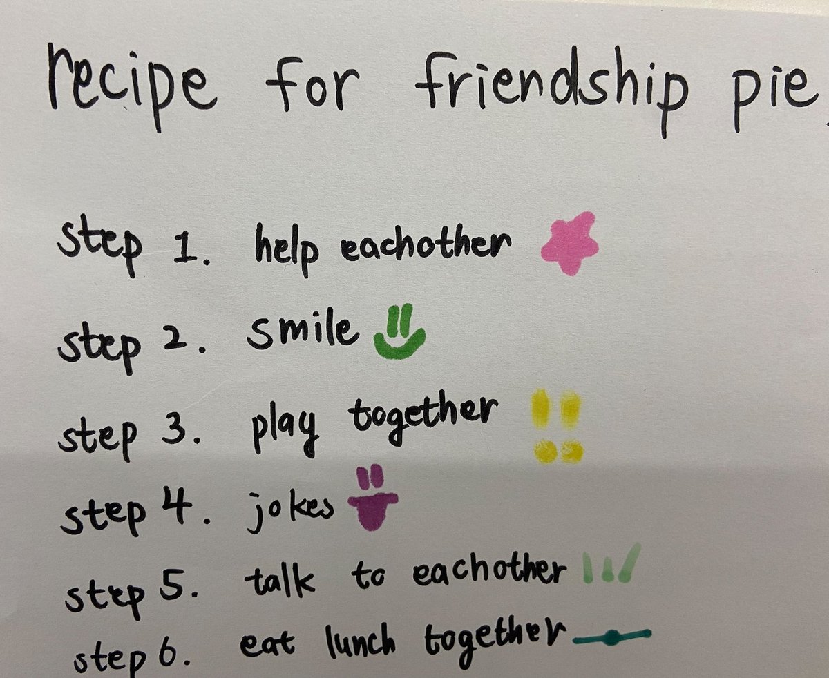 AISCElementary's tweet image. The first week of school is all about building community! Grade 5 read Enemy Pie and then created our own recipes for Friendship Pie!  #AISCGrade5 #AISCElementary