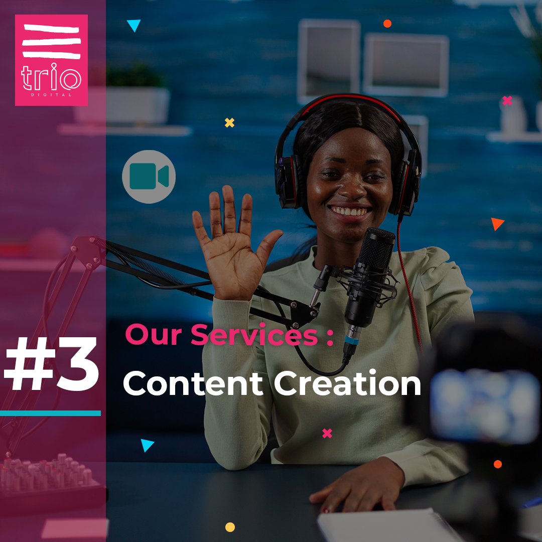 TrioDigitalKe's tweet photo. Our digital content creation services include; Graphic design, videography, photography, podcast production &amp; blogging just to name a few. Click to find out other ways we can partner to help you grow your organization: https://t.co/tLRajSBjsT

#DigitalMarketing  #ContentCreation https://t.co/80tYpemqht