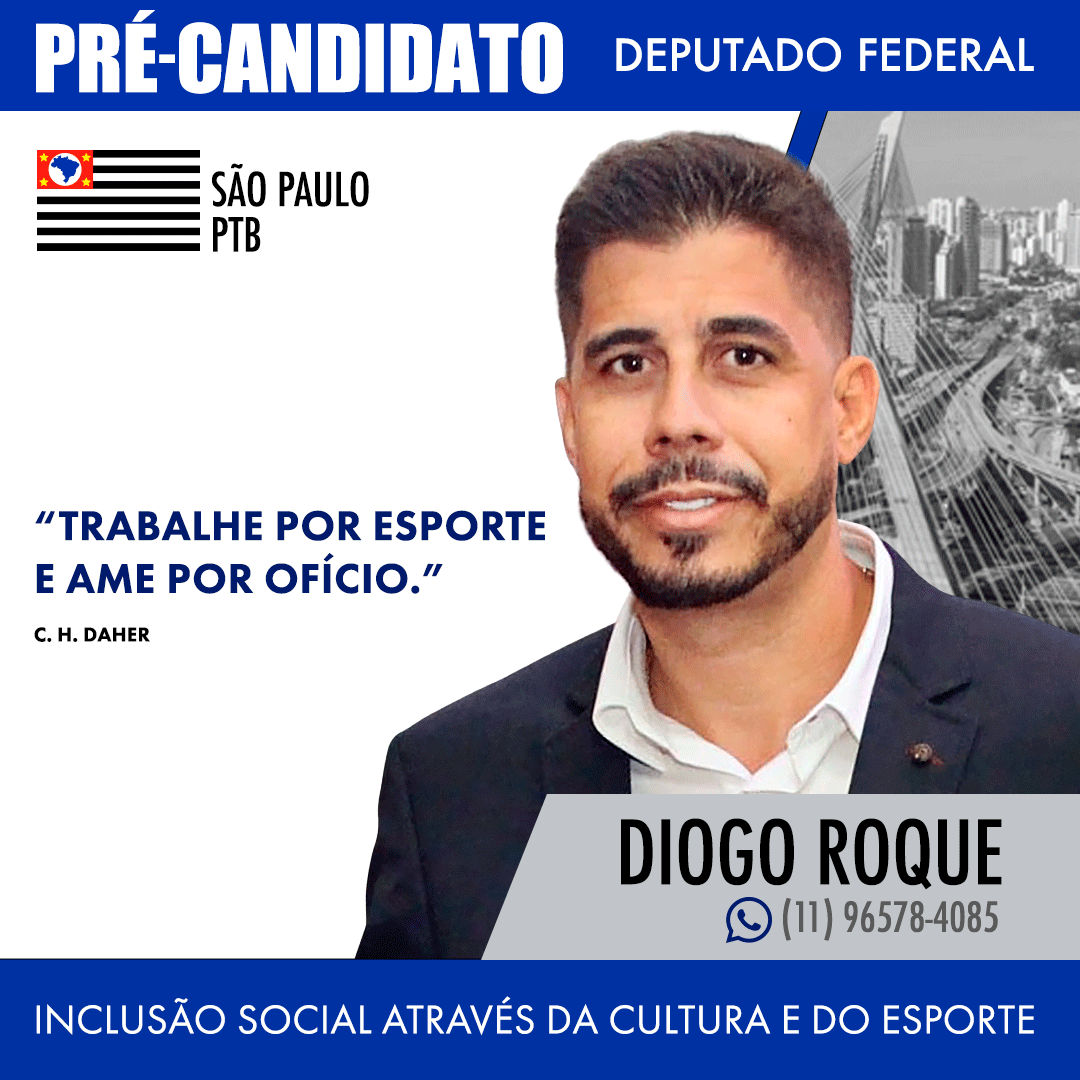 Diogotroque's tweet photo. Diogo Roque 
Pré - Candidato Deputado Federal

Inclusão social através da Cultura e do Esporte.
#ptbrasil #ptbnacional #PTB14 https://t.co/DPHtPZq6ps