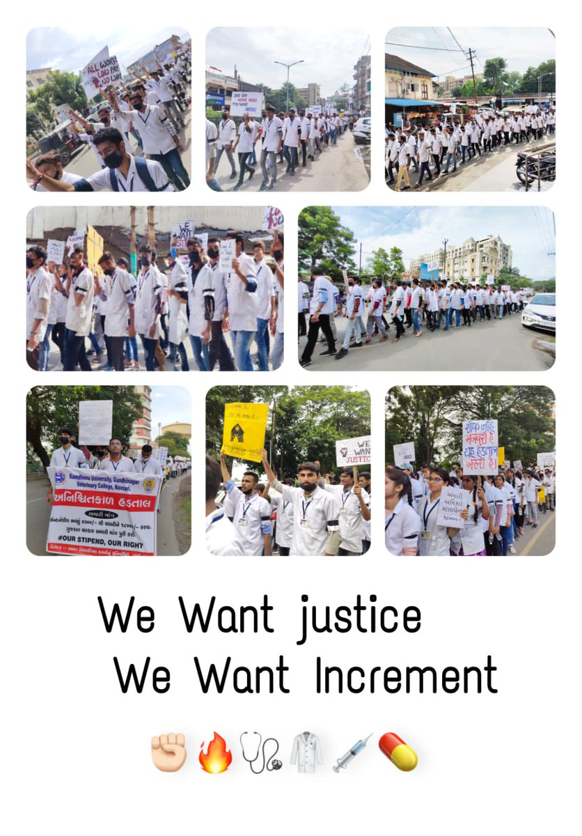 बुलावे नहीं भेजे जाते कभी जंग ऐ स्वाभिमान में,,
योद्धा खुद चलकर आ जाते हैं युद्ध के मैदान में..!!!

#Increase_Guj_Vet_Stipend 
#IncreaseInternshipAllowance 
#increase_vet_stipend