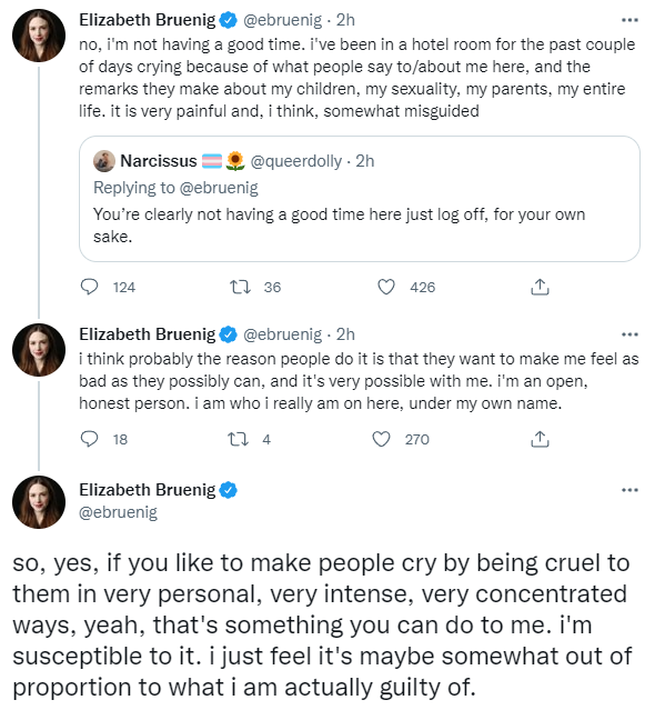 denimneverdies's tweet photo. I don't really believe that @ebruenig is too stupid to grok the harm caused by ending Roe v Wade and how many degrees worse it is than what she's complaining about here, so this whole self-martyring thing feels really manipulative and gross https://t.co/ZkMwLcmLWc