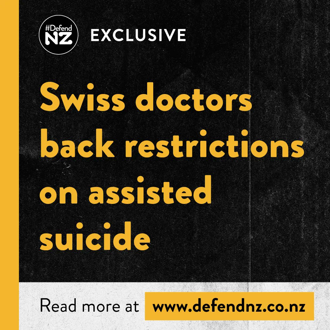 DefendNZ's tweet photo. The statement came against a backdrop of the recent case of two healthy Arizona sisters who were presumed missing, but had fulfilled a joint suicide pact in Switzerland for a cost of $17,700 NZD.
Read more at:
https://t.co/k9P3bsOZ5c
#DefendNZ https://t.co/WouBtrPJdJ