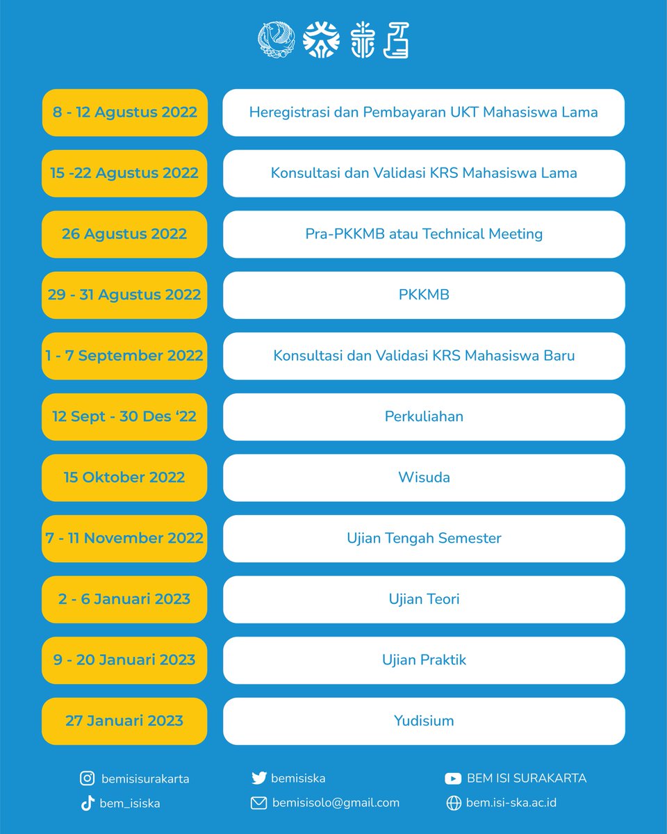 bemisiska's tweet photo. Udah keluar nih buat jadwal semester gasal besok, semangat kuliahnya guys! https://t.co/nNDq9ov2kH