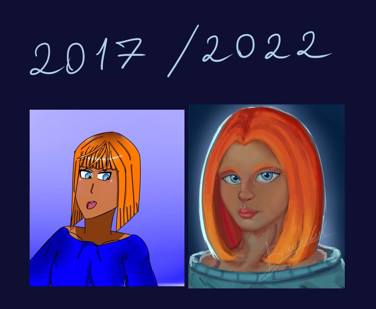 Raynebul's tweet photo. My progress for 5 years. This progress means that it was worth for me to study a digital drawing. And i will continue my studies ^_^
#artcomparison #art #artdifference #artprogress #progres #comparison #redhead #portrait #beauty #comparison https://t.co/KEZew1fTg6