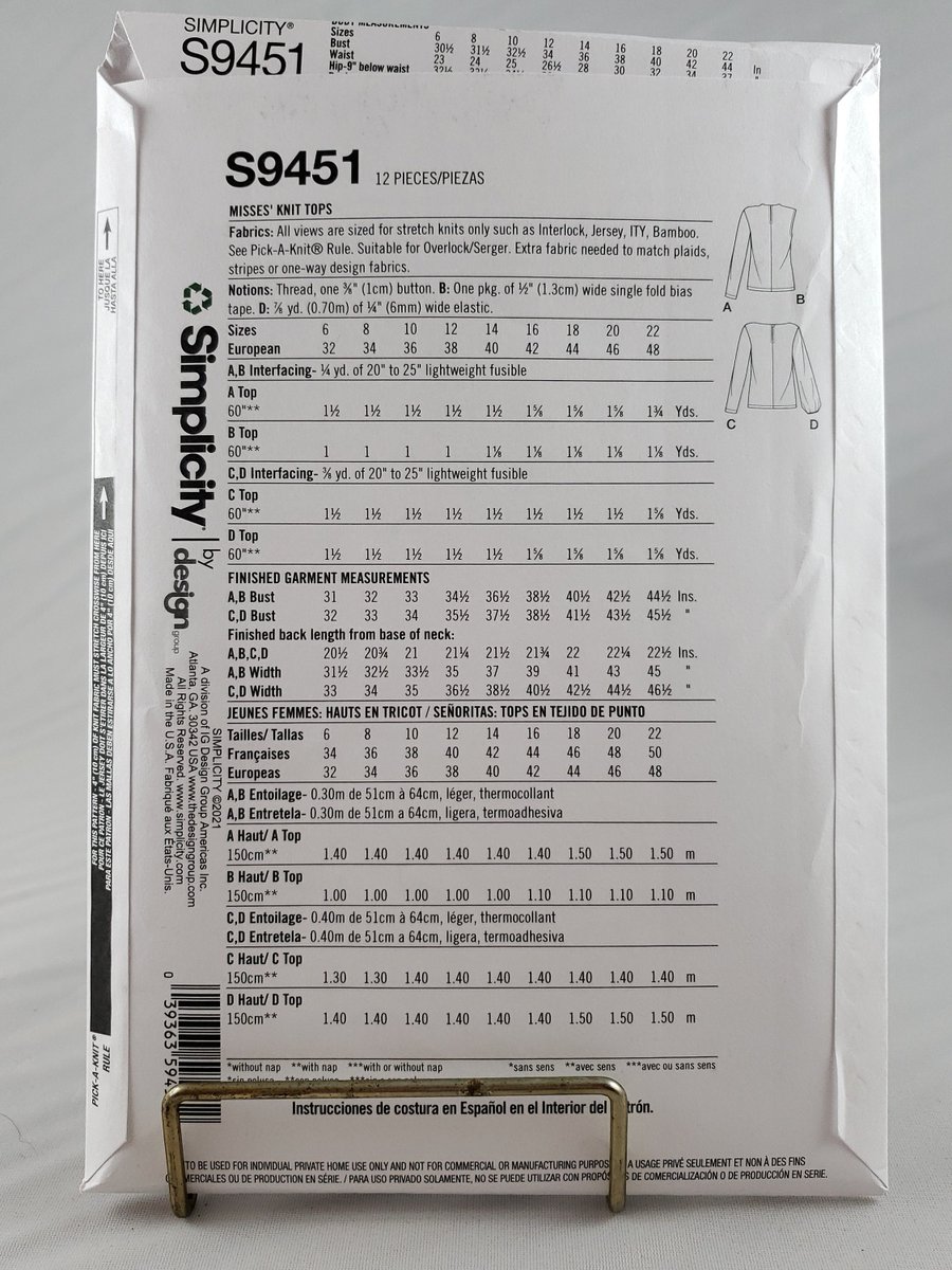 quilts_more's tweet image. Misses Knit Top Simplicity Sewing Pattern S9451, Size 6, 8, 10, 12, 14, Sleeve Options, Pullover, Stretch Knit, Interlock, Jersey, Bamboo tuppu.net/acf99909 #ImagineQuiltsAndMore #Etsy #PuffySleeves