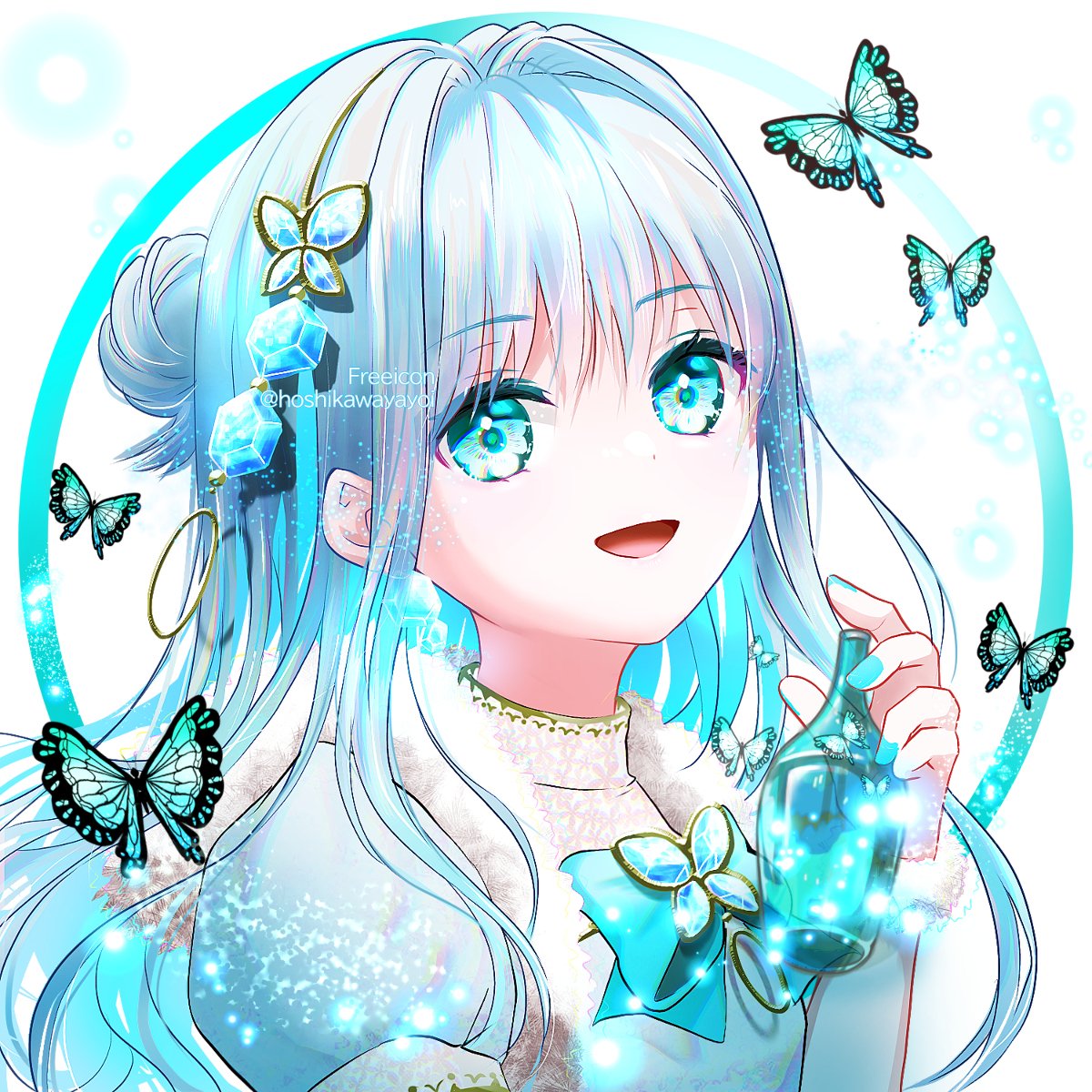 フリーアイコン 感謝企画第6弾 天王星蝶 利用方法 Sns個人アカウン 星川ヤヨイのイラスト