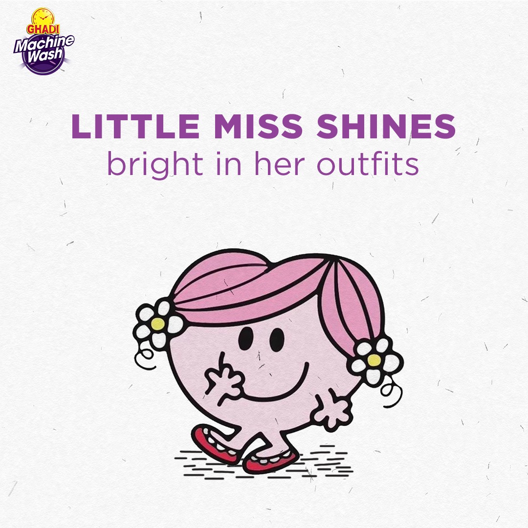 GhadiMW's tweet photo. Be like Little Miss.​

#Ghadi #GhadiMachineWash #WashingMachineSpecialist #EffortlessCleaning #laundry #WashingMachine #cleanclothes #lavender #fragrance #LittleMiss https://t.co/MBY4X6xB2P