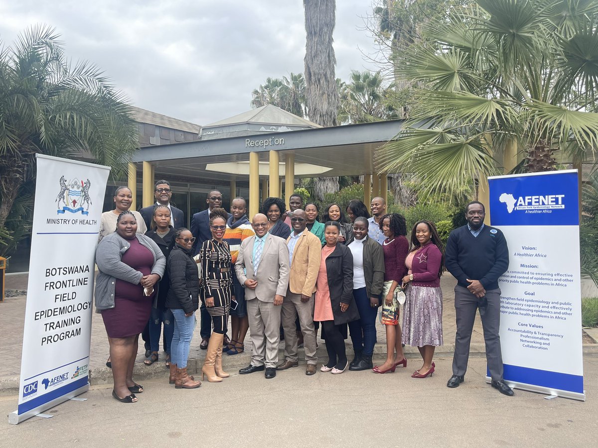 BW_FETP's tweet photo. @AFENETAfrica in partnership with @MoHWBotswana and supported by @CDCgov successfully conducted workshop one of the FETP-Frontline for Cohort one participants from July 25 - 30, 2022 in Gaborone, Botswana. https://t.co/VbOxqWhEbZ