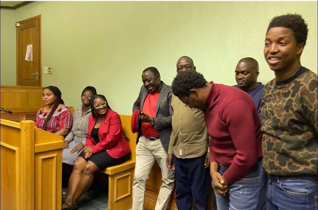 eff_namibia's tweet photo. BACK IN COURT
NEFF Pres. Mukwiilongo, Cmrs. Michael Amushelelo, AR Activist Dee Nauyona & 5 others will appear in the Katutura Magistrate Court today. They are facing prosecution for protesting at the China Town Complex in Namibia.
#VoteNEFF
#VoteRodger4Swakop
#FreeAMUSHEandDEE https://t.co/ye3gFFn1VQ