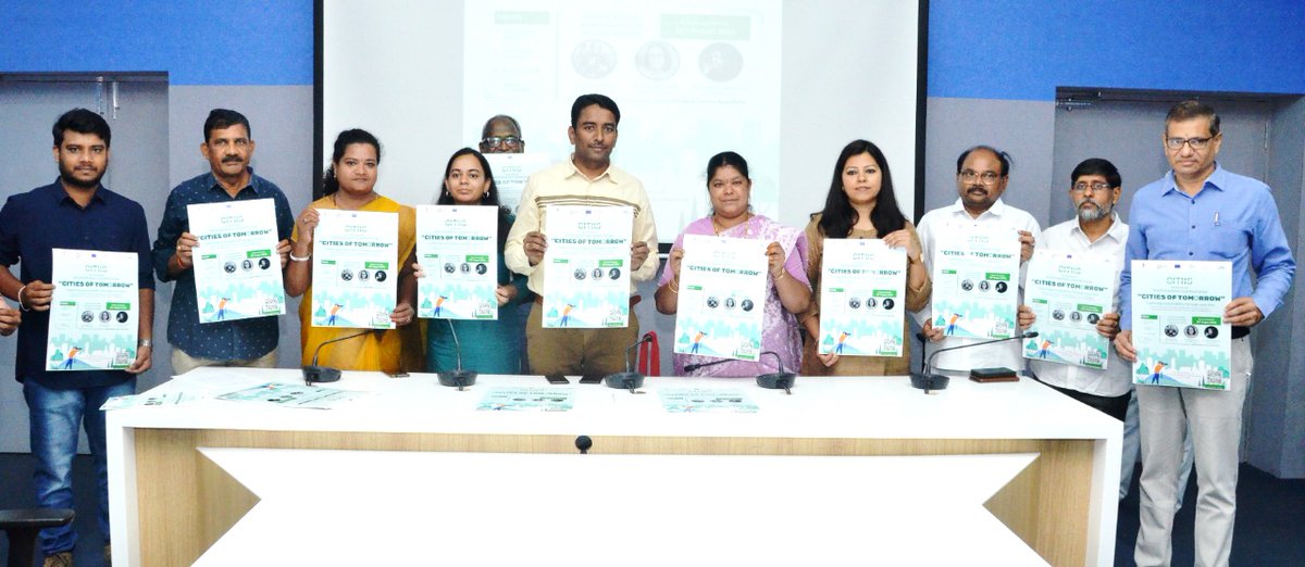 GVMC_VISAKHA's tweet photo. Mayor Smt G Hari Venkata Kumari, Commissioner GVMC Dr G Lakshmisha, ADC Sri SS Varma along with CE unveiled the poster of "Cities of Tomorrow" Photography Competition. CITIIS Team and NIUA team participated.
#CITIIS
#Smartcities
#GVSCCL
#Social_Integration
#Innovation https://t.co/5b5Q7NFYP3