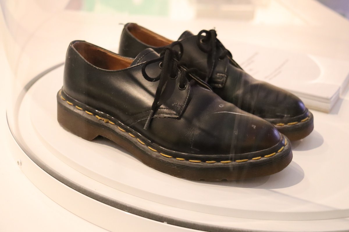 Virginia_Hauss's tweet photo. So why are these old shoes taking pride of place in our #AustWomenChangemakers exhibition @MoAD_Canberra Listen in 📞 to latest #BroadTalk podcast ep https://t.co/JFDC6nwpWc to that feminist warrior @NStottDespoja spill the beans on those damn Docs! 👠& her life's rollercoaster💃 https://t.co/hLVxmRRViI