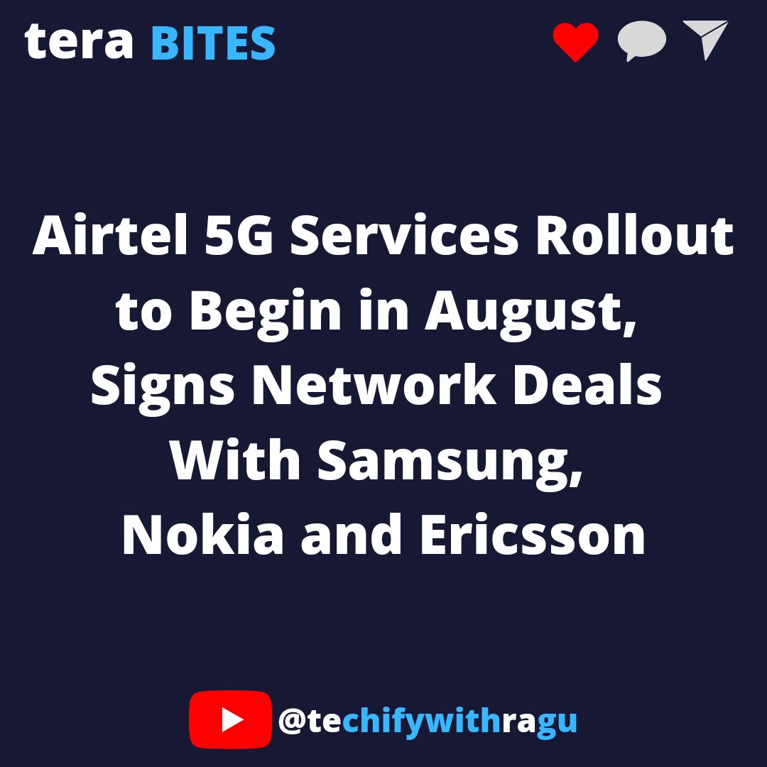 TechifywithRagu's tweet image. Airtel 5G rolls out soon.
@airtelindia 

#terabites #Airtel #Airtel5G #airtelThanks #5GAuction #5GSpectrum