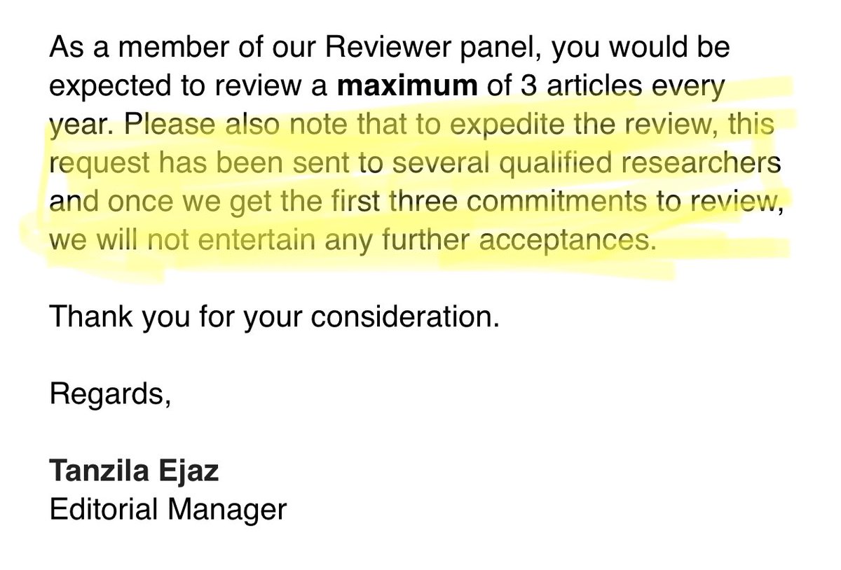 SMarasiniPhD's tweet photo. Such a gentle threat. My response was ‘I did not entertain your request. So I’m declining it. Good luck finding qualified reviewers’. @PhDLife7 @academia https://t.co/kwTCIn33a4
