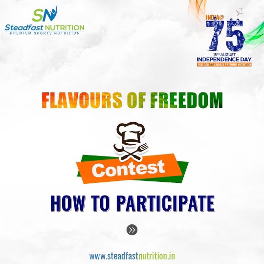 sn_premium's tweet photo. Check this post & know how to participate in the 'FLAVOURS OF FREEDOM' Contest🇮🇳
Rules:
✅Use AR Filter when recording the healthy recipe
✅Use hashtag #FlavoursOfFreedom
✅Check T&Cs
#SteadfastNutrition #PremiumSportsNutrition #Contest #HowToParticipate #IndependenceDay https://t.co/KY3J9CL7ra