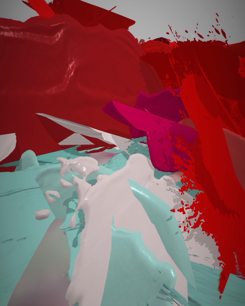 _AlisonGoodyear's tweet photo. Another pic of my virtual abstract painting #VーABpainting #slowpainting ‘Green Palette No.1' which was shortlisted for the #beeppaintingprize2022 #elysiumgallery on till 10th Sept #TiltBrush #OpenBrush #AlisonGoodyear #PollockKrasnerFoundation #PKF #palette #VRア #art #phygital https://t.co/L5h8nsiOXr