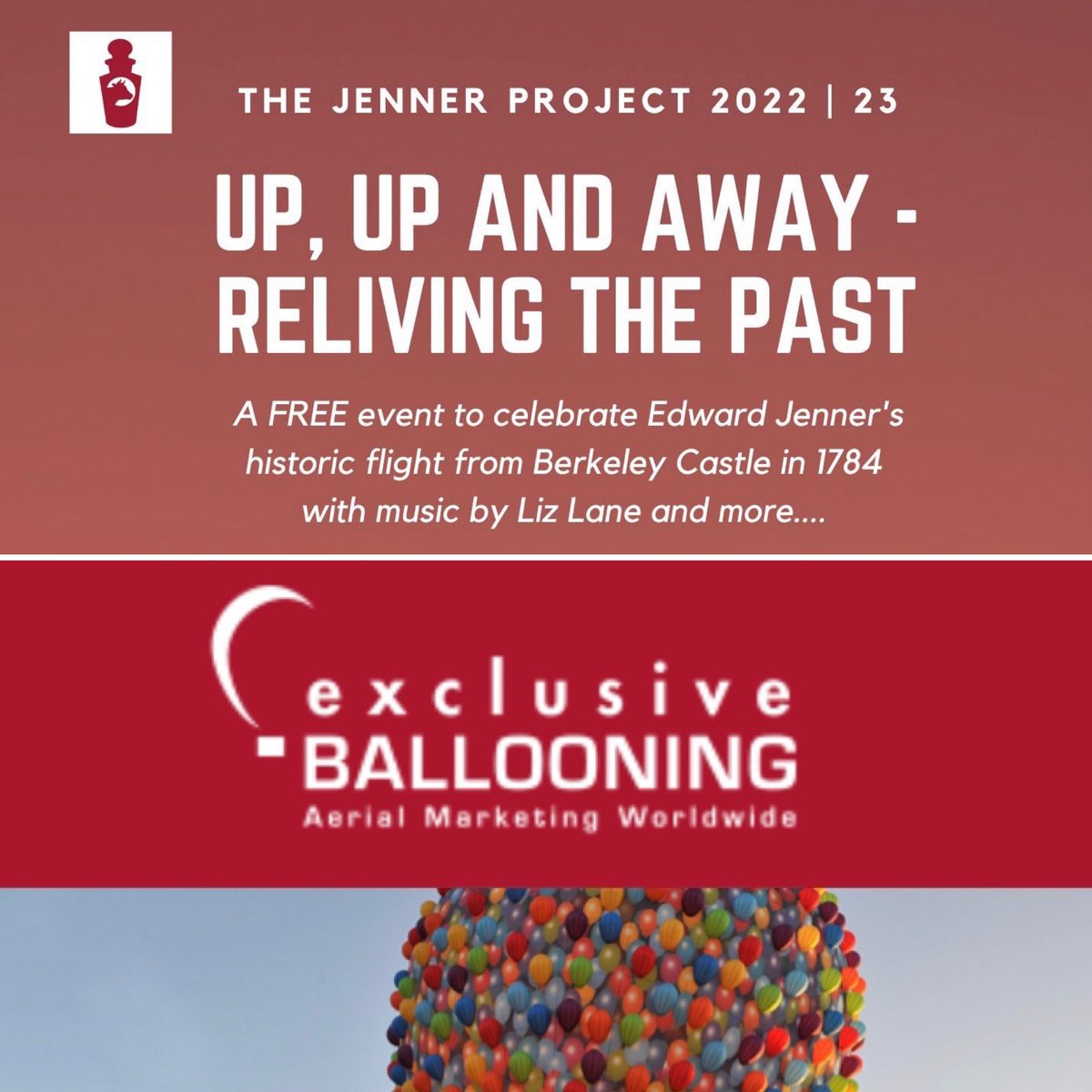 JennerProject's tweet photo. This time in 2 weeks we’ll be celebrating Edward Jenner’s pioneering balloon work in partnership with @xballooning - one of the amazing local companies in the @BerkeleyTourism area. Come &amp; join us - it’s free! 18/8 8am @berkeleycastle lower lawn ☀️ (church if ☔️)
@DrJennersHouse https://t.co/C54lgDordQ