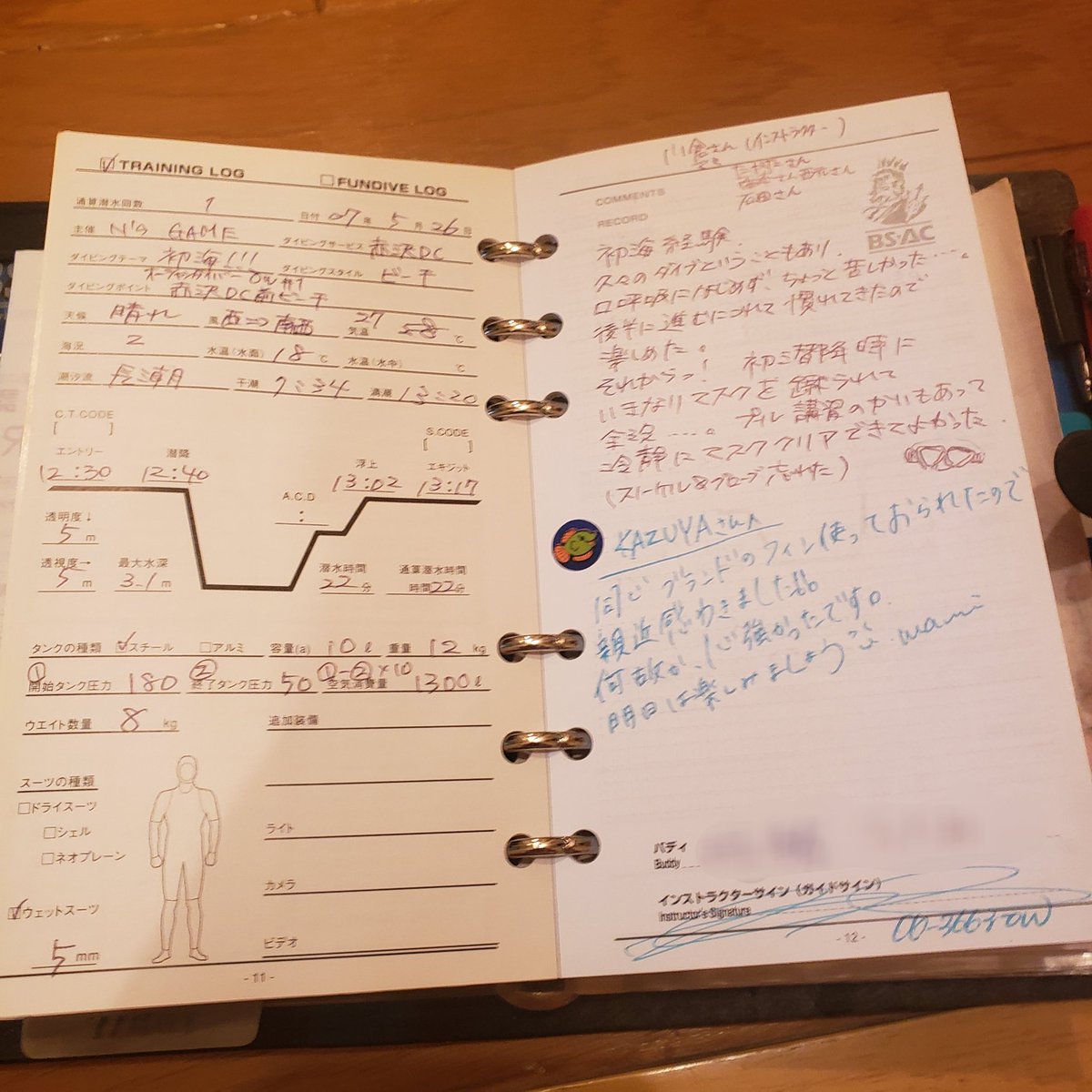 kazzy71rt's tweet photo. もうすぐオープンする近所のスポーツクラブ見学して来た

ログブックによると初潜行は、2007.5.26(海洋実習)みたいなんで、もうかれこれ15年前の出来事😓

ず���ぅぅっと「再開するする詐欺」だったスキューバダイビング、9月からもう1回身体作り直して絶対海に戻るぞ‼️

海×音楽=My Dream😆 https://t.co/1BzI3SU1BD