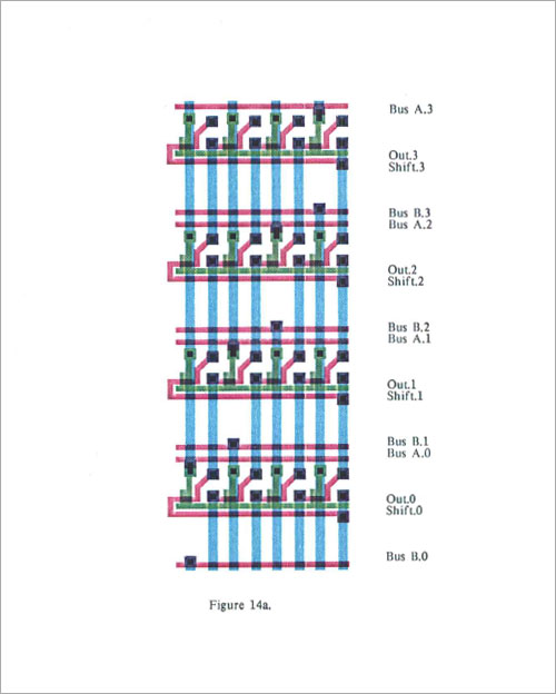 The ornamental heraldry of logic gates &amp; shift registers: 
→ 
Mead &amp; Conway’s ‘Introduction to VLSI Systems’
→
ai.eecs.umich.edu/people/conway/…