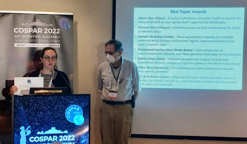 🌍.@Cospar_2022 rewarded Florence Marti, our research engineer, for her article 'Altimetry-based sea level trends along the coasts of Western Africa'.
Congratulations Florence MARTI 🏆🎉
Free access to the article : lnkd.in/emvpvMrt