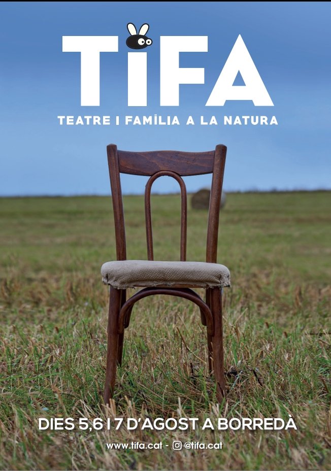 👨‍👩‍👧‍👦 Espectacles teatrals, sortides i tallers relacionats amb les arts i la natura en el nou <a href="/festivaltifa/">tifa.cat</a> per a públic familiar.

📌 Del 5 al 7 d'agost a Borredà.

🤝🏻 Amb el suport de la <a href="/diba/">Diputació de Barcelona</a>
tifa.cat