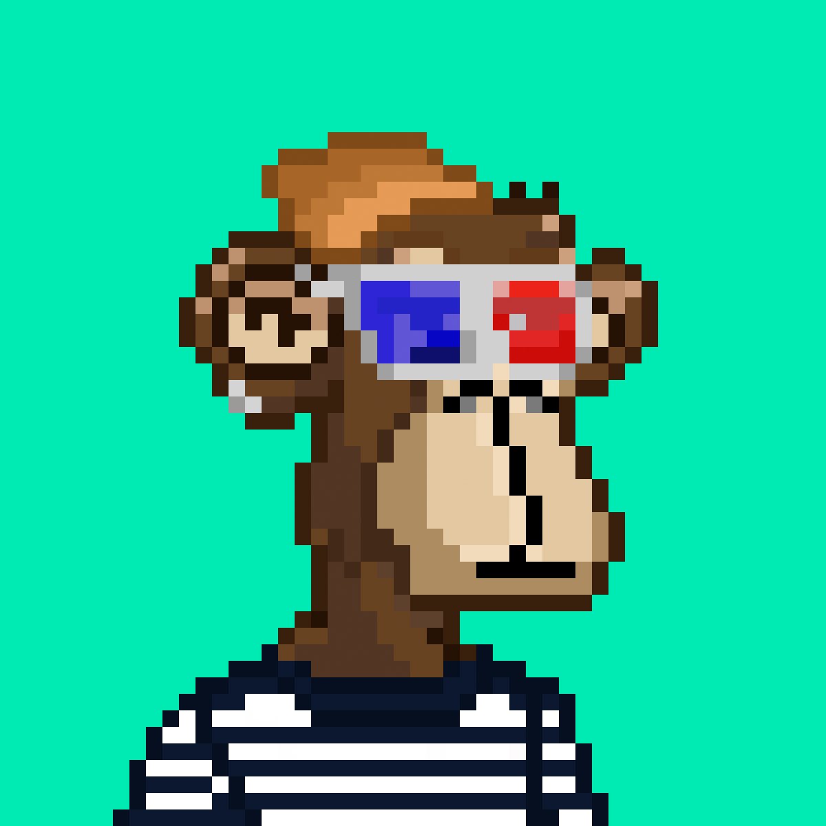alexoleyplease's tweet photo. I don’t know what’s happening today but I just got attacked by APES again! This time in PIXELATED format. Now hodling three of these @apes_pixelated https://t.co/2jj6eYfrwZ