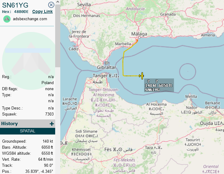 SirListenalot's tweet photo. Polish Border Guard #Let410 #48B0DE as #SN61YG out of Malaga. Arrival at Malaga is shown in video. 
📷 https://t.co/mIL1DfK697
📹 https://t.co/6AYBCXrGsc https://t.co/mm4S7GMtZW