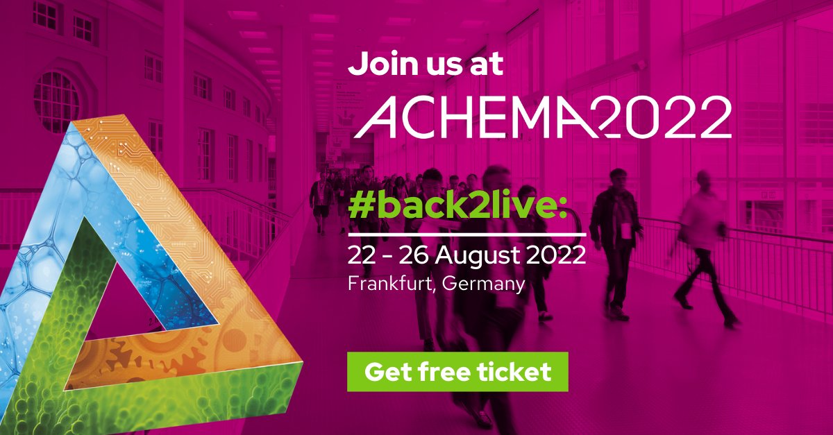 technikzukunft's tweet photo. Veranstaltungstipp ๐๏ธ
Was: @BMBF_Bund-Stand #Materialforschung
Wann: 22.-26.08.
Wo: #ACHEMA2022 in Frankfurt (Halle 6.0, A76)
๐ Weitere Infos und kostenlose Tickets: https://t.co/qJowIgcZl7
#Events #MaterialDigital @materiald1g1tal @Stadt_FFM @BAMResearch https://t.co/kLnhaIvCjK