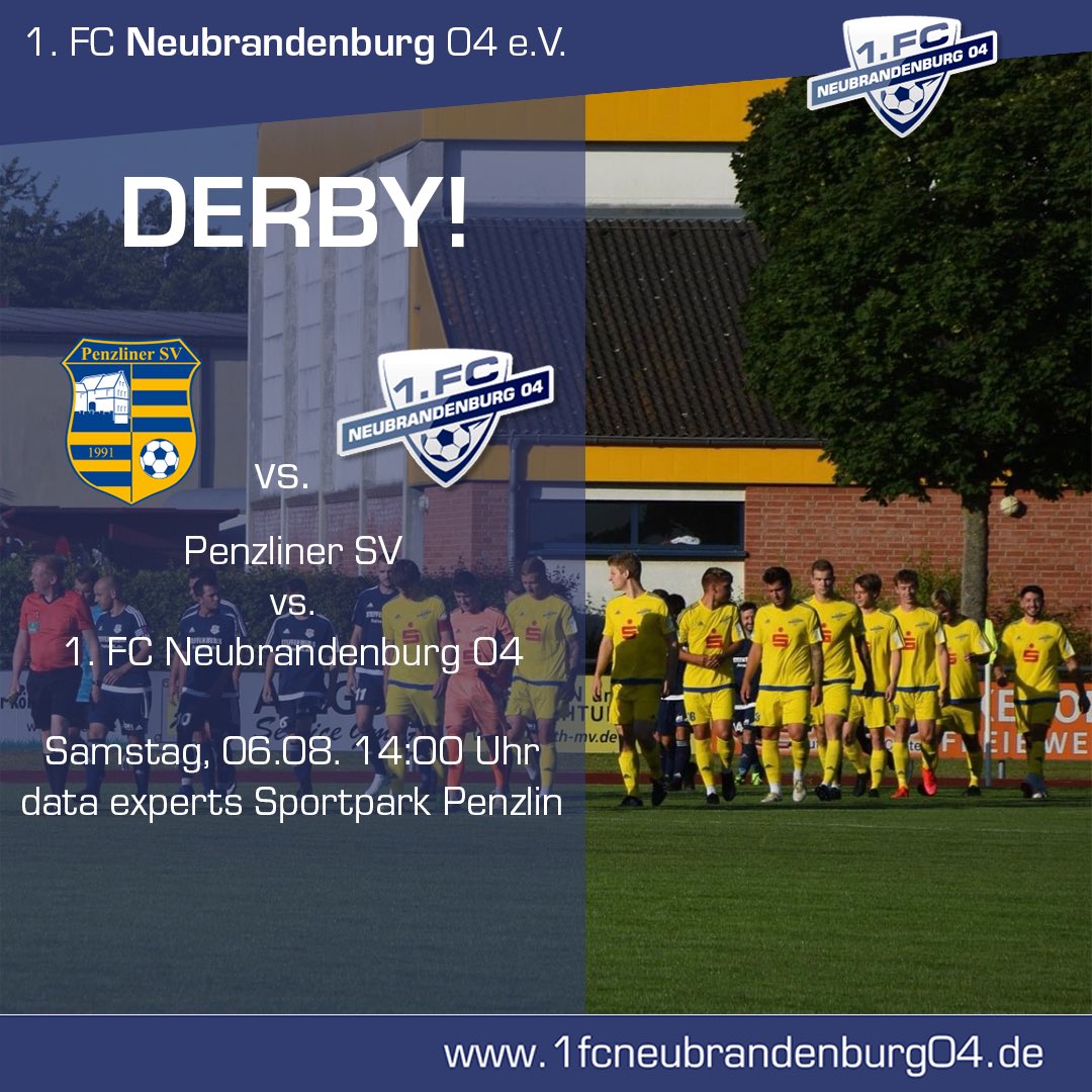 Saisonstart. Derby. Penzlin. 🔵⚪️

Fußballherz was willst du mehr? Zum Saisonstart der Verbandsliga 2022/23 geht es direkt am 1. Spieltag auswärts zum 16 Kilometer entfernten Penzliner SV. 

Was denkt ihr? Wer wird das Spiel gewinnen?
#nullvier #fürimmerviertore #neubrandenburg