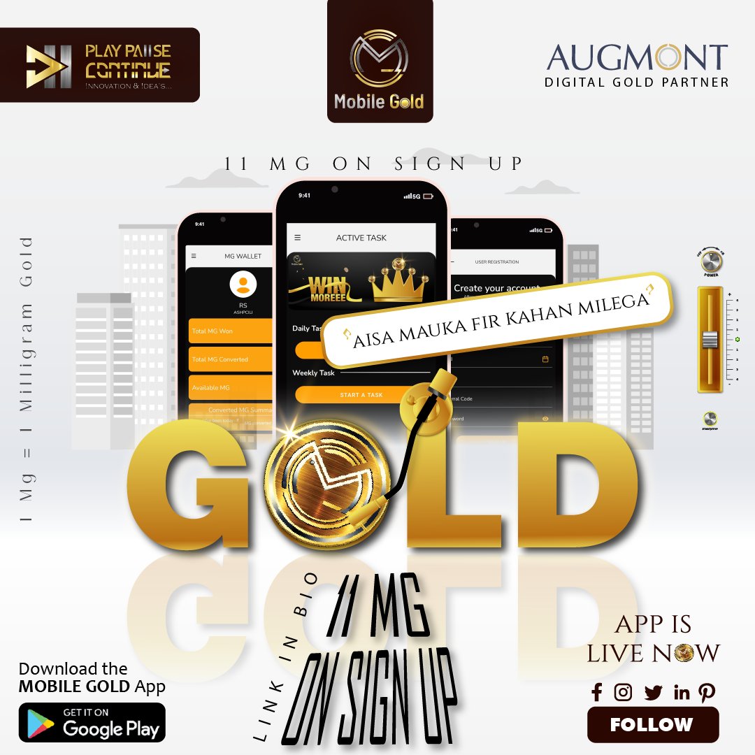 HITESHC21856879's tweet photo. Get 11 MG Digital Gold 🪙🪙 only on Sign Up 🤩🤩
.
.
.
And you can win more Digital Gold by doing simple tasks 😃😃
.
So, Download Now 👇
https://t.co/qW9tq9dqlM
.
#digitalcurrency #digitalgoldinvestment #gold #goldpriceinindia #investment #investing #DigiGold #digitalinvestment https://t.co/I6lkjq0sFT
