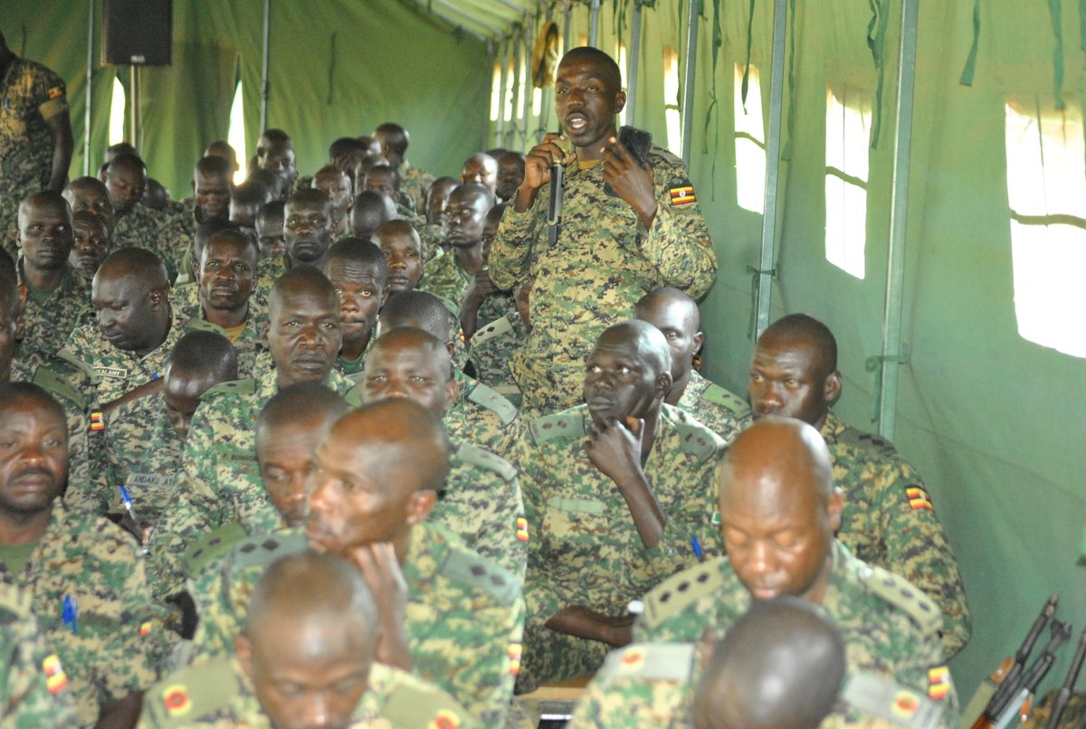 Coming from Northern Uganda, my understanding of #IDPs is - These are people who are displaced within the same country for example, during the #LRA conflict we were moved from our homes into camps. #ForcedMigration

#Training #UPDF #UGABAGXXXVII at PSO TC, Singo