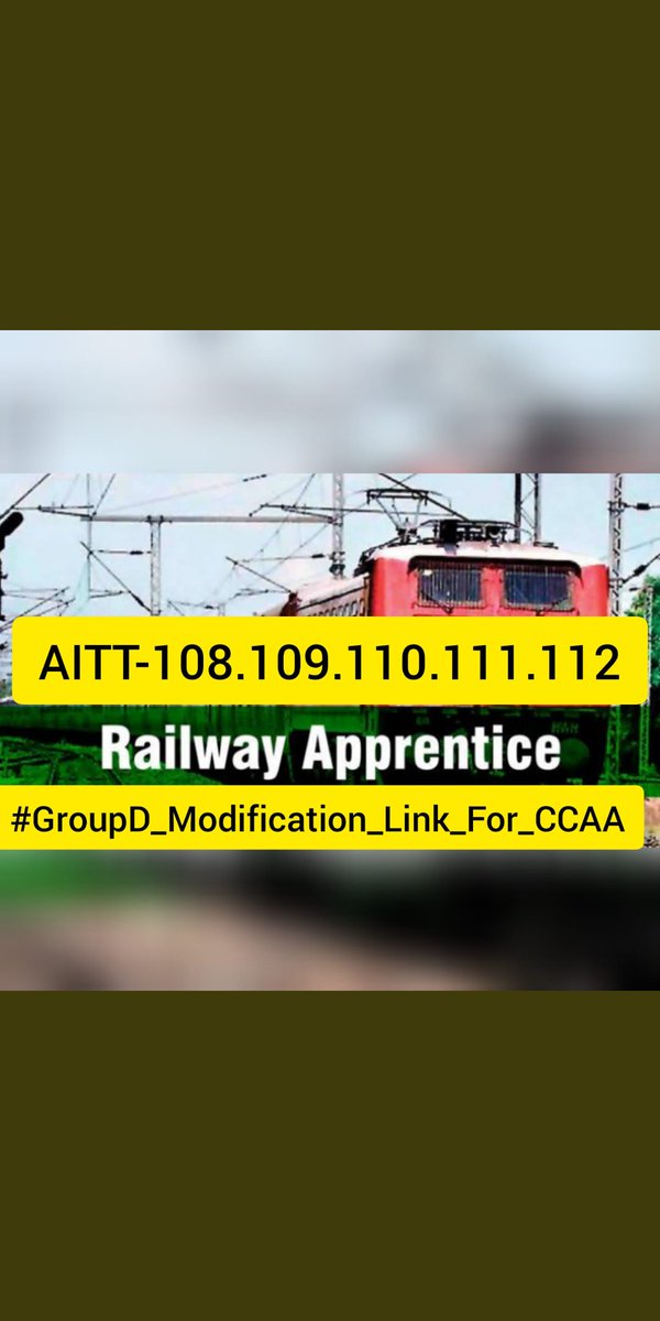 Rahulgurnule3's tweet photo. #CCAA_GroupD_modification_after2019_रेलमंत्रीजी 
#CCAA_GroupD_modification_after2019_रेलमंत्रीजी 
@AshwiniVaishnaw @RailMinIndia @ShivaGopalMish1 https://t.co/y0p0UIXAKn