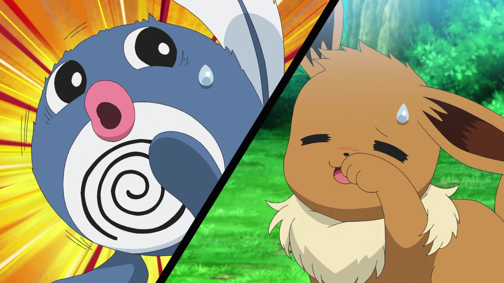 アニメ ポケットモンスター 公式 金曜日は アニポケ の日 本日の気になるシーンは ニョロモ のびっくり顔と イーブイ のてへへ な表情 一体 何があったのでしょうか アニメ ポケットモンスター 毎週金曜よる6時55分 テレビ東京系で放送中