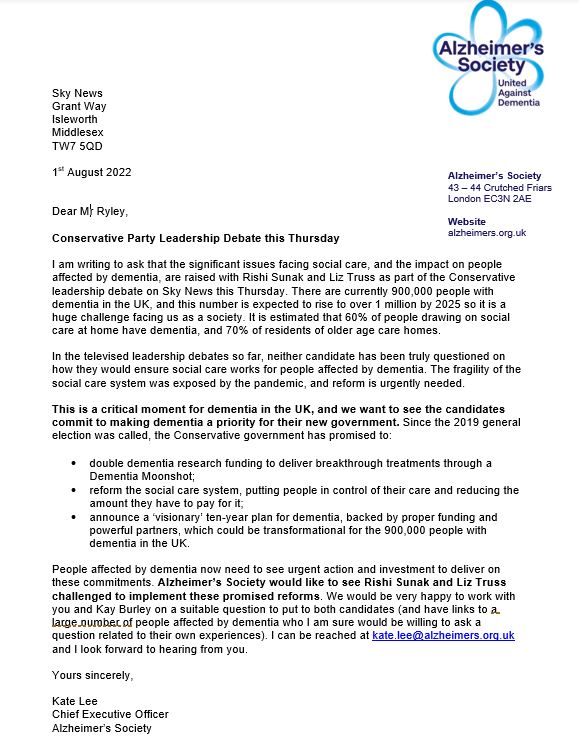 Please read the full letter here: