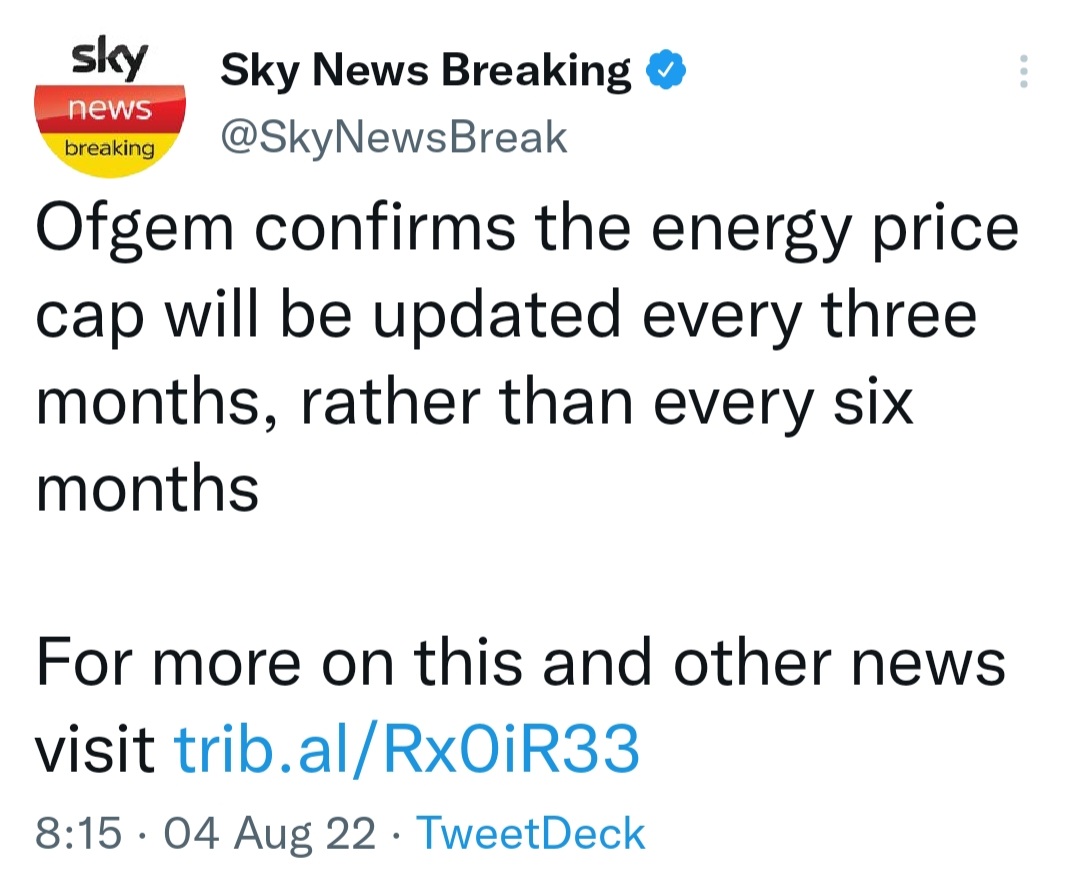 joeheenan's tweet image. Ofgem confirms it'll do fuck all to help people every 3 months instead of every 6 months