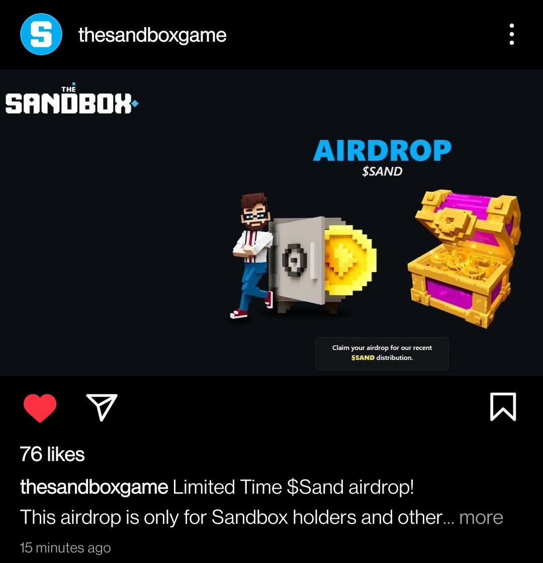 lpsahil's tweet photo. Looks like a hack on your insta @TheSandboxGame @borgetsebastien  please look into this! 🚨🚨🚨⚠️⚠️ https://t.co/VUMU0uHnFn