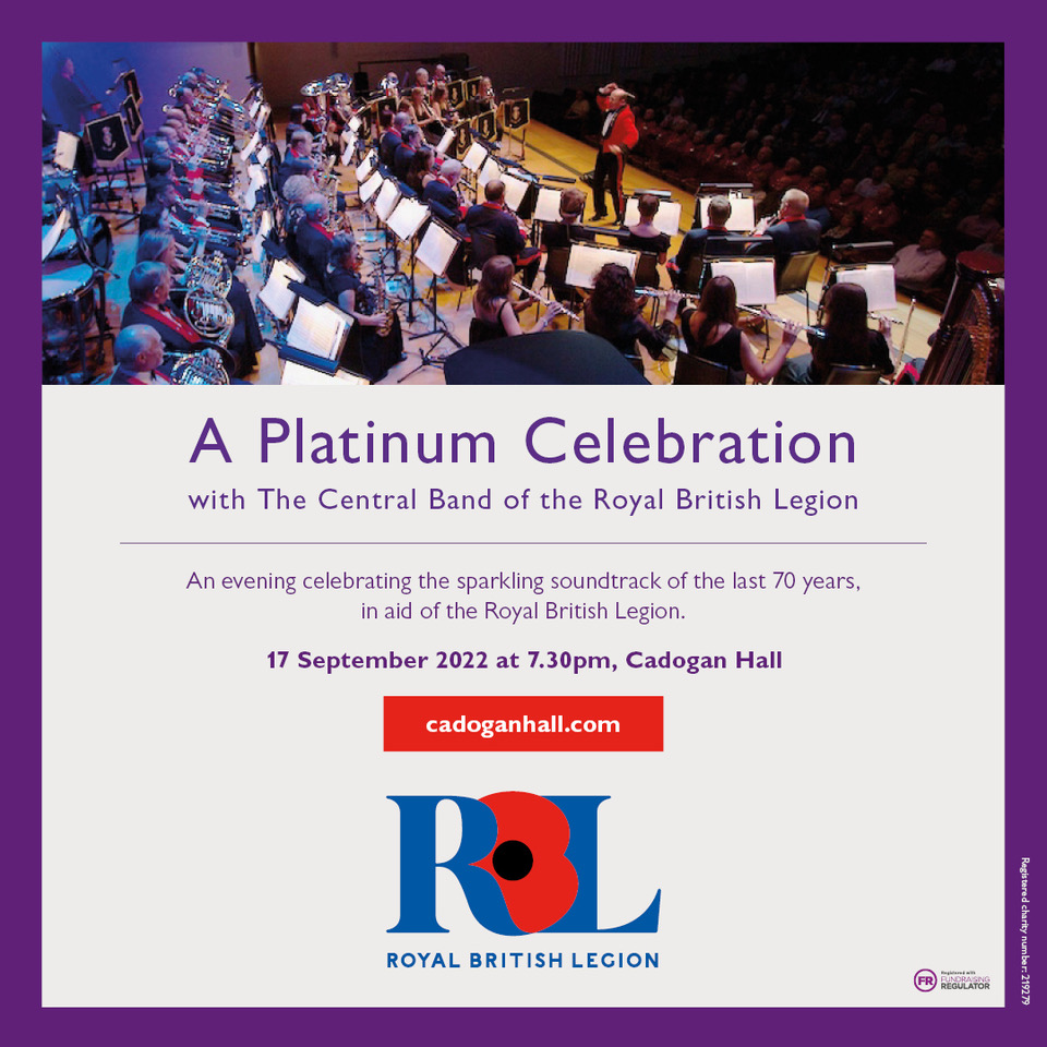 Sat 17 Sep promises to be an amazing evening of music to celebrate the #PlatinumJubilee of HM The Queen at @cadoganhall. Tickets are available but selling fast: bit.ly/RBLCadogan #RBL #RoyalBritishLegion