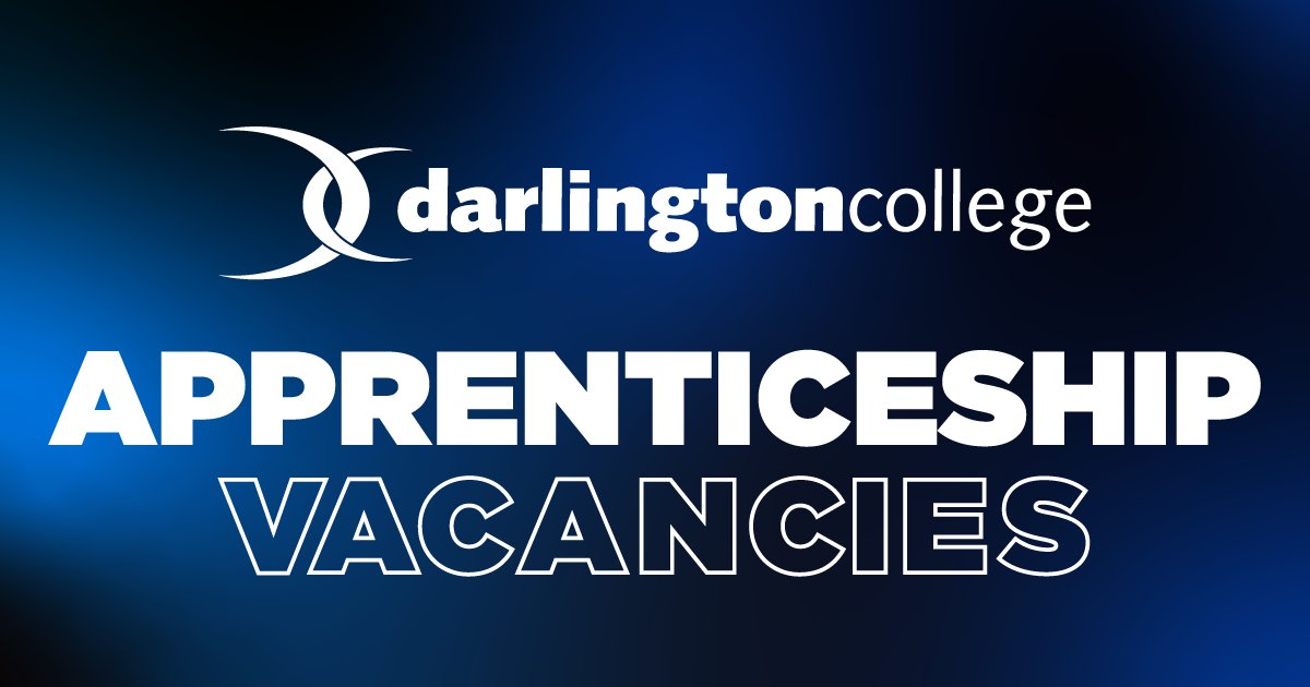 Over 40 apprenticeship vacancies available! #DontJustLearnItLiveIt

To view the full list with links to apply visit: darlington.ac.uk/apprenticeship…

#Apprenticeships #Jobs #Opportunities #Darlington #NorthYorkshire #TeesValley #CountyDurham #BuildTheFuture #FireItUp
