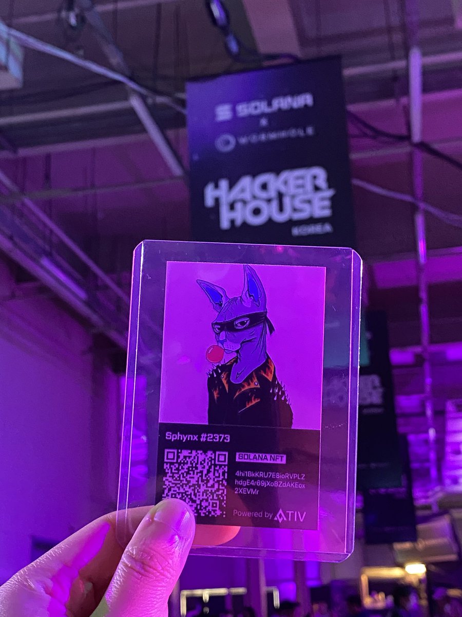 Thanks <a href="/ativ_official/">ATIV MUSIC 🧨</a> for bringing my @TheSphynxUS NFT to life! 💜

Grab one for yourself if you’re in <a href="/solana/">Solana</a> <a href="/hackerhouses/">Hacker Houses</a> 🇰🇷

#ATIV #SolanaNFT #HackerHouseSeoul