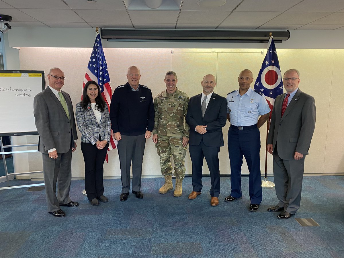SpaceForceCSO's tweet photo. Ohio is critical to
@SpaceForceDoD because
of its superb partnership
with industry, academia &amp;
community &amp; their collective
focus on space. Thanks for
the warm welcome @JobsOhio @NASAglenn
@TeamNEO &amp; support from
the State of Ohio for the
USSF mission! @SpaceForceCSO https://t.co/md35KxENNI