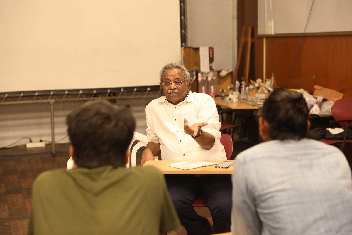 FTIIOfficial's tweet photo. Renowned director and cinematographer Shaji N Karun at campus taking #MasterClass on The Art and Craft of #Cinema. https://t.co/BnJN4bOcuv