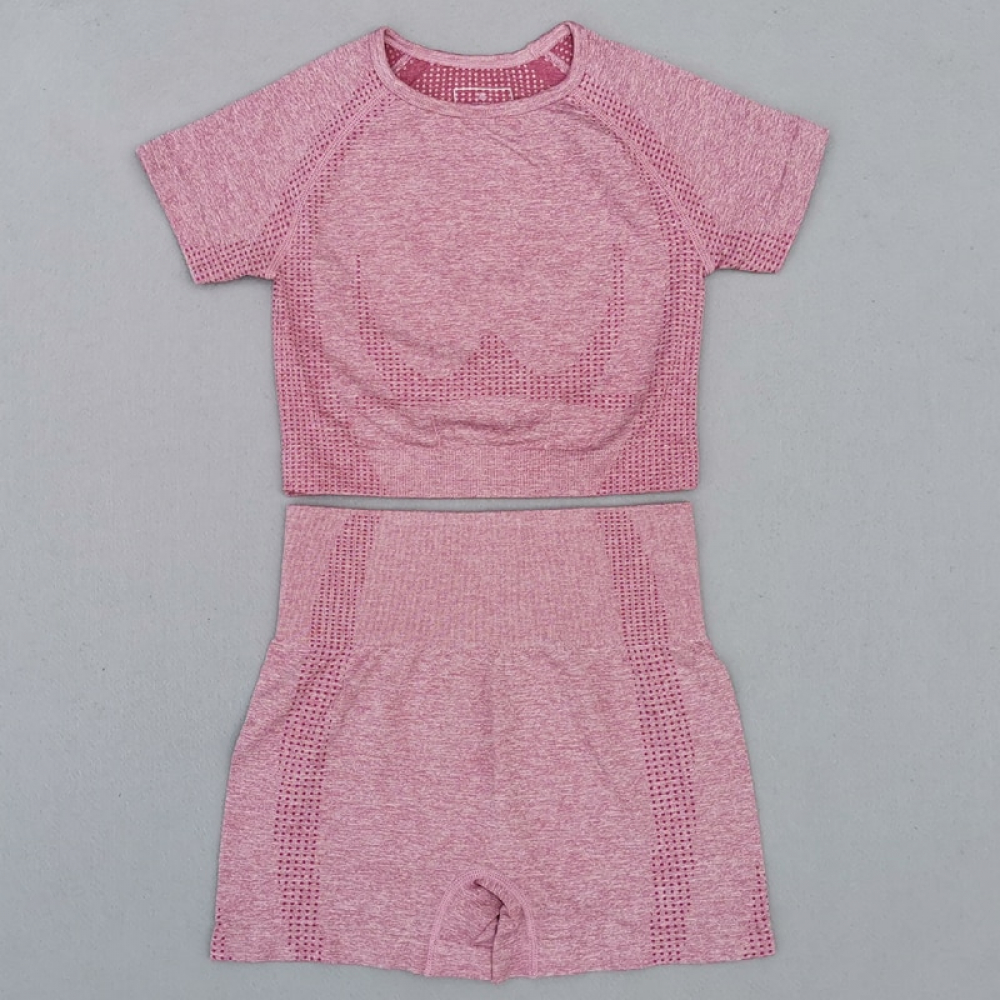 Seamless Short Sleeve Yoga Suits 2 pcs/Set #wellness #healthylifestyle #challenge sporting.ca/seamless-short…