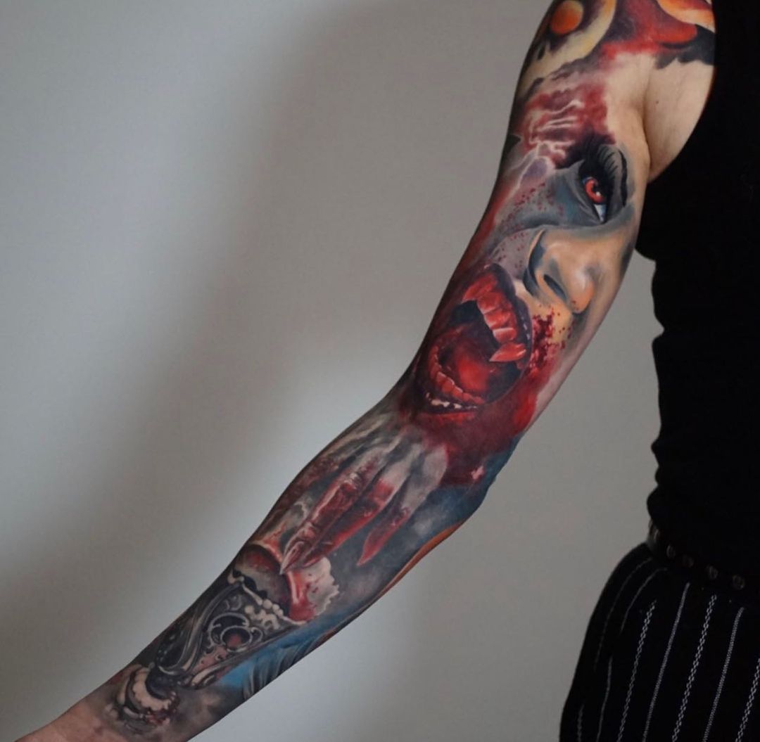 traditional horror sleeve tattooTikTok Search